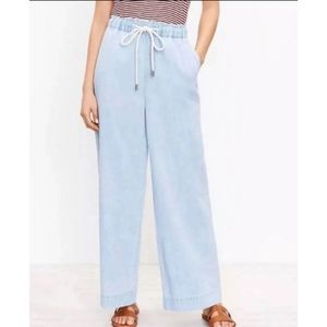 LOFT High Rise Cotton Linen Wide Leg Jeans size XXL